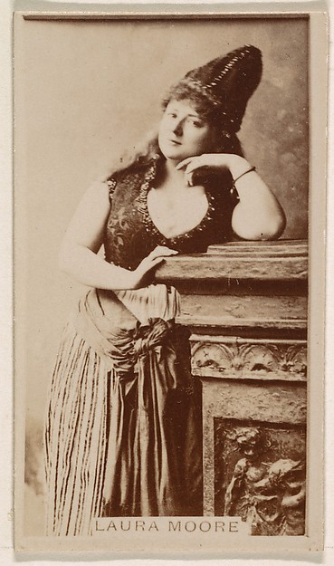 Kinney Brothers Tobacco Company, Laura Moore, from the Actresses series (N245) issued by Kinney Brothers to promote Sweet Caporal Cigarettes