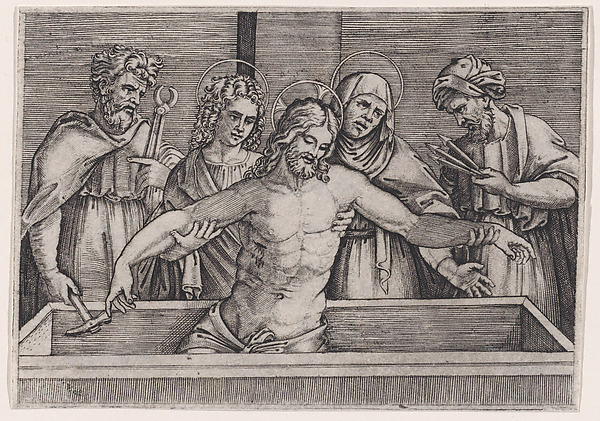 Agostino Veneziano (Agostino dei Musi), The Entombment of Christ