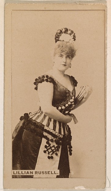 Kinney Brothers Tobacco Company, Lillian Russell, from the Actresses series (N245) issued by Kinney Brothers to promote Sweet Caporal Cigarettes