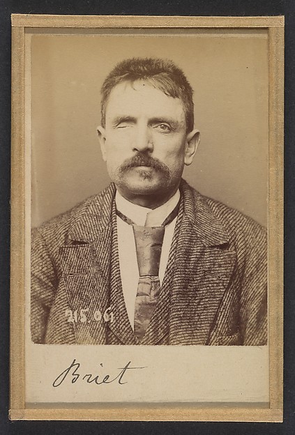 Alphonse Bertillon, Briet. Albert, Louis. 44 ans, né à Lyon (Rhône). Boulanger. Anarchiste. 4/3/94.