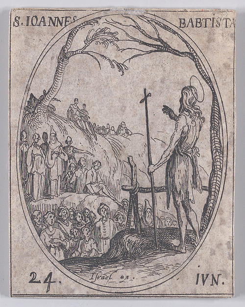 Jacques Callot, S. Jean Baptiste (St. John the Baptist), June 24th, from "Les Images De Tous Les Saincts et Saintes de L'Année" (Images of All of the Saints and Religious Events of the Year)