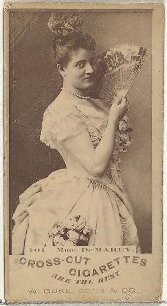 W. Duke, Sons & Co., Card Number 701, Mme. De Marey, from the Actors and Actresses series (N145-3) issued by Duke Sons & Co. to promote Cross Cut Cigarettes