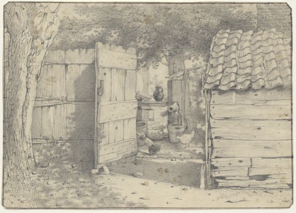 Cornet, Jacobus Ludovicus, (1815-1882), (artist), Farmyard with a shed