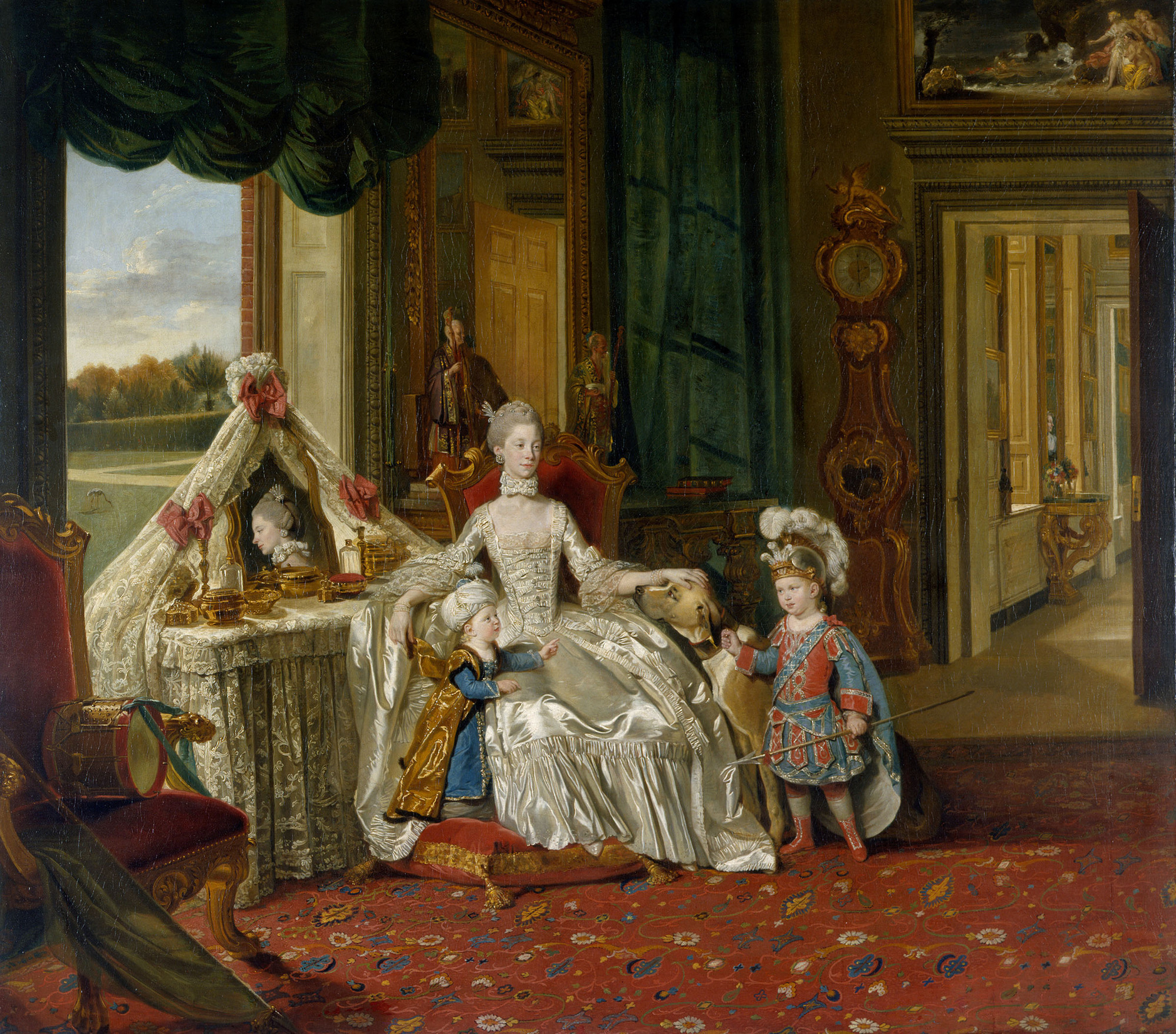 Johann Zoffany, Queen Charlotte (1744-1818) with her Two Eldest Sons