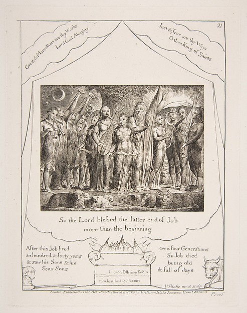 William Blake, Job and his Wife restored to Prosperity