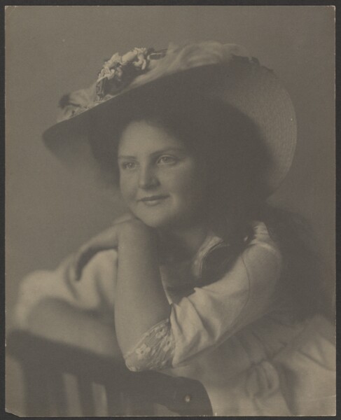 Louis Fleckenstein, [Portrait of a Young Woman Leaning on Chair]