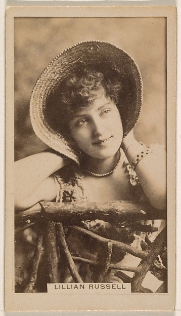 Kinney Brothers Tobacco Company, Lillian Russell, from the Actresses series (N245) issued by Kinney Brothers to promote Sweet Caporal Cigarettes