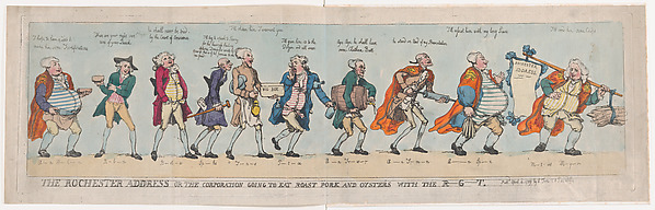 Thomas Rowlandson, The Rochester Address or The Corporation Going To Eat Roast Pork and Oysters with the R-G-T.