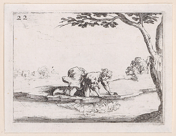 Jacques Callot, Narcisse se Mirant dans l'Eau (Narcissus Looking at Himself in the Water), plate 22 from "Lux Claustri ou La Lumière du Cloitre" (The Light of the Cloisters)