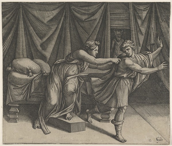 Marcantonio Raimondi, Joseph fleeing from Potiphar's wife