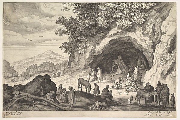 Aegidius Sadeler II, Mountainous Landscape with a Group of Gypsies