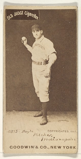 Goodwin & Company, Boyle, Pitcher, Indianapolis, from the Old Judge series (N172) for Old Judge Cigarettes