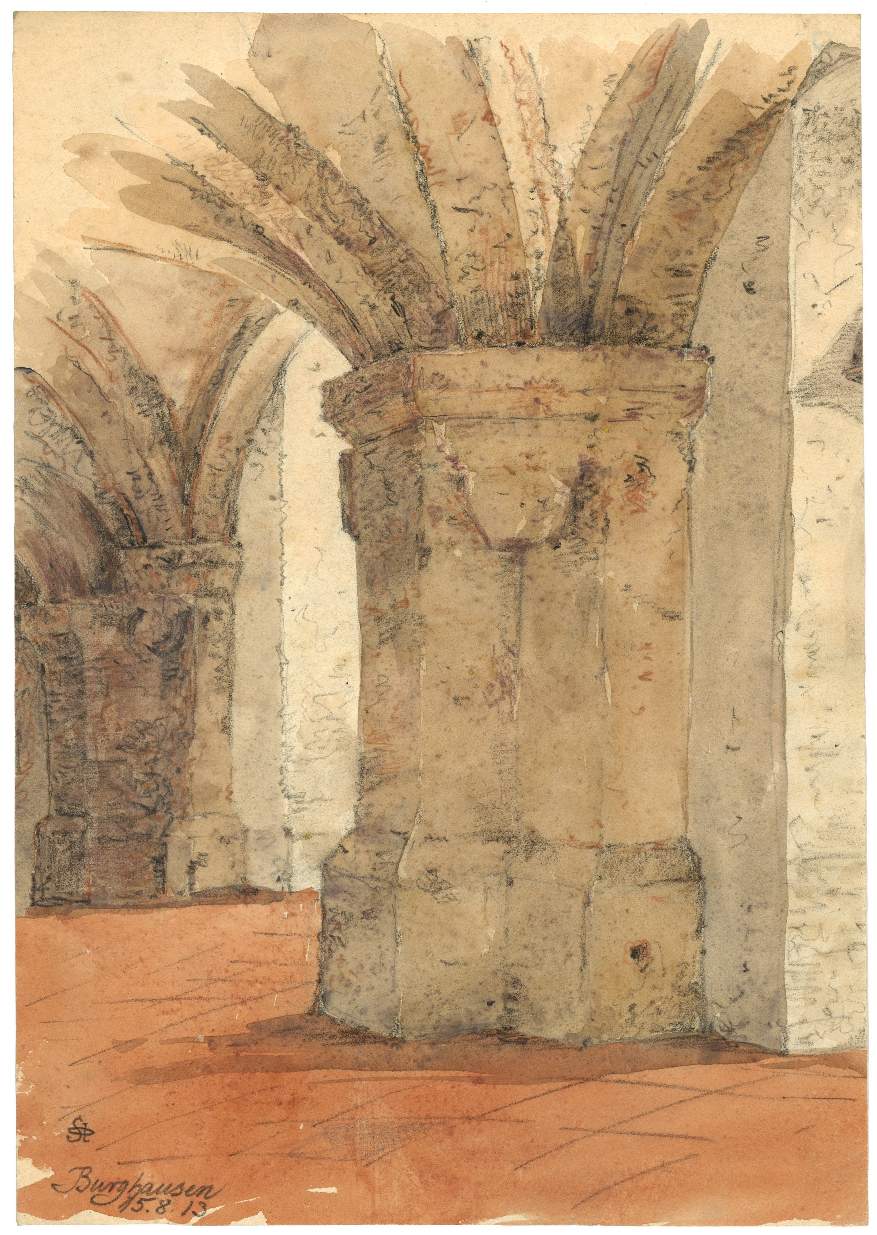 Otto Stiehl, Burghausen/Salzach (Oberbayern): Burg, Gewölbepfeiler