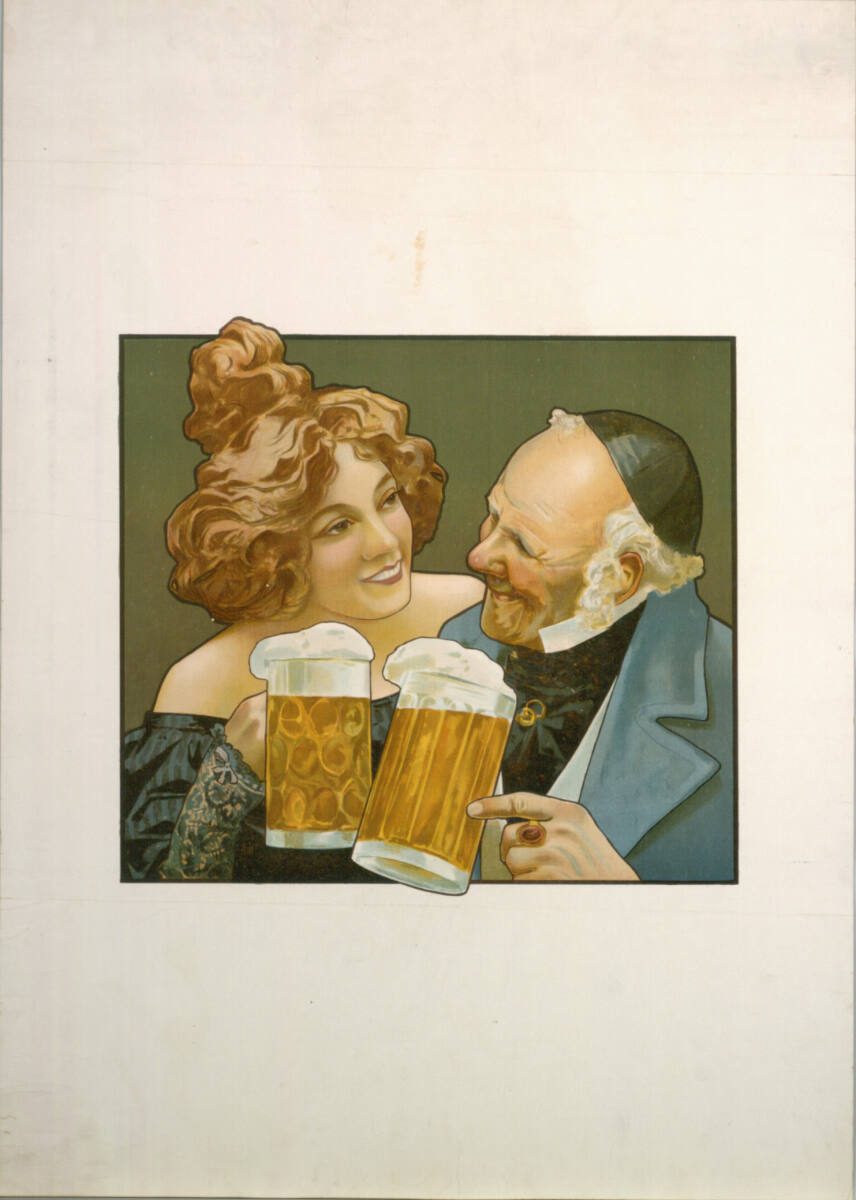 Anonym, Junges Paar, Bier trinkend