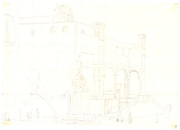Martinus Rørbye, Kalke af S. Maria della Cateria i maleriet "Morgen på Piazza Marina i Palermo" fra 1844