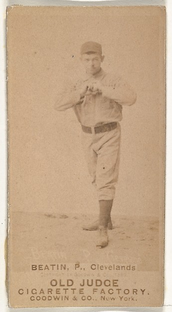 Goodwin & Company, Ebenezer Ambrose "Ed" Beatin, Pitcher, Cleveland, from the Old Judge series (N172) for Old Judge Cigarettes