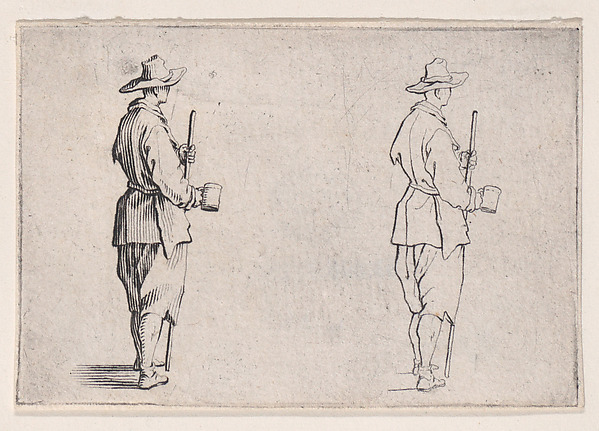 Jacques Callot, Le Paysan Tenant un Gobelet (The Peasant Holding a Cup), from Les Caprices Series A, The Florence Set
