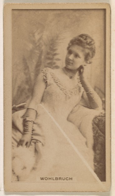 Kinney Brothers Tobacco Company, Miss Wohlbruch, from the Actresses series (N245) issued by Kinney Brothers to promote Sweet Caporal Cigarettes