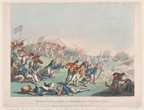Thomas Rowlandson, England Invaded, or Frenchmen Naturalized