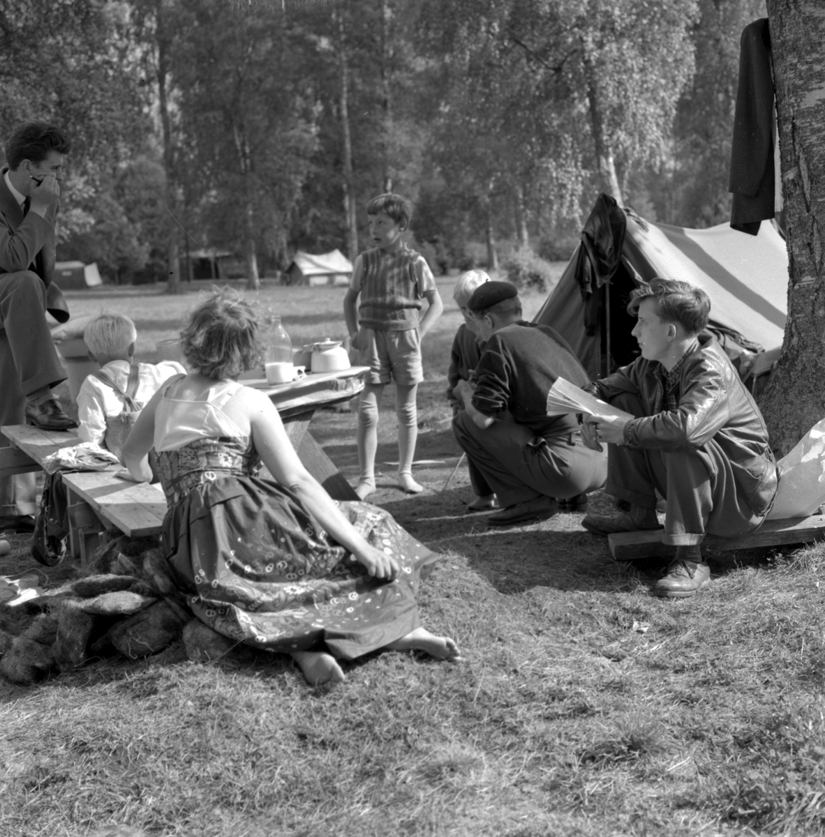 Örebro Kuriren, Tältstaden i Hästhagen. 18 augusti 1955