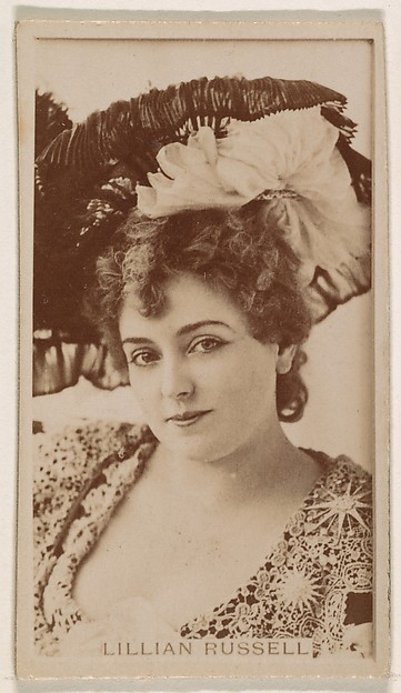 Kinney Brothers Tobacco Company, Lillian Russell, from the Actresses series (N245) issued by Kinney Brothers to promote Sweet Caporal Cigarettes