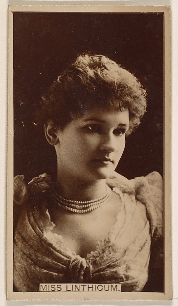 Kinney Brothers Tobacco Company, Miss Linthicum, from the Actresses series (N245) issued by Kinney Brothers to promote Sweet Caporal Cigarettes