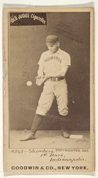 Goodwin & Company, Shomberg, 1st Base, Indianapolis, from the Old Judge series (N172) for Old Judge Cigarettes