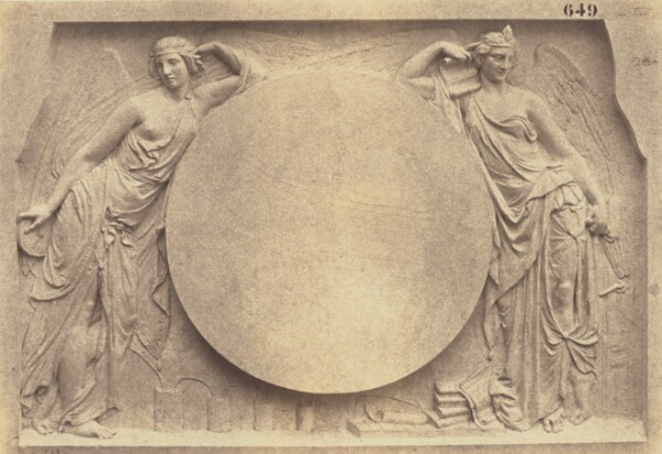 Édouard Baldus, ["La Télégraphie et l'Imprimerie", Sculpture by Joseph Pollet, Decoration of the Louvre, Paris]
