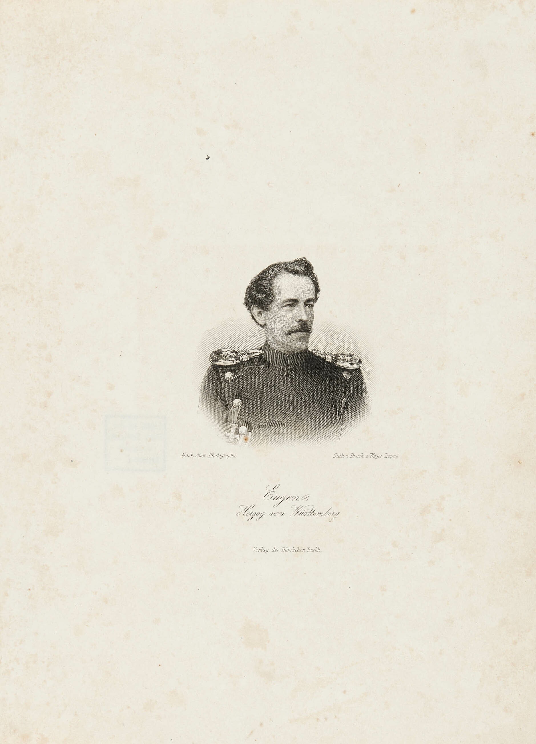 August Weger, Bildnis Herzog Eugen Wilhelm Alexander Erdmann von Württemberg