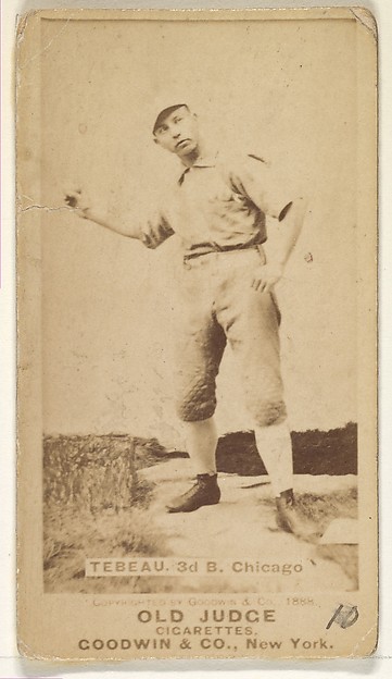 Goodwin & Company, Oliver Wendell "Patsy" Tebeau, 3rd Base, Chicago, from the Old Judge series (N172) for Old Judge Cigarettes