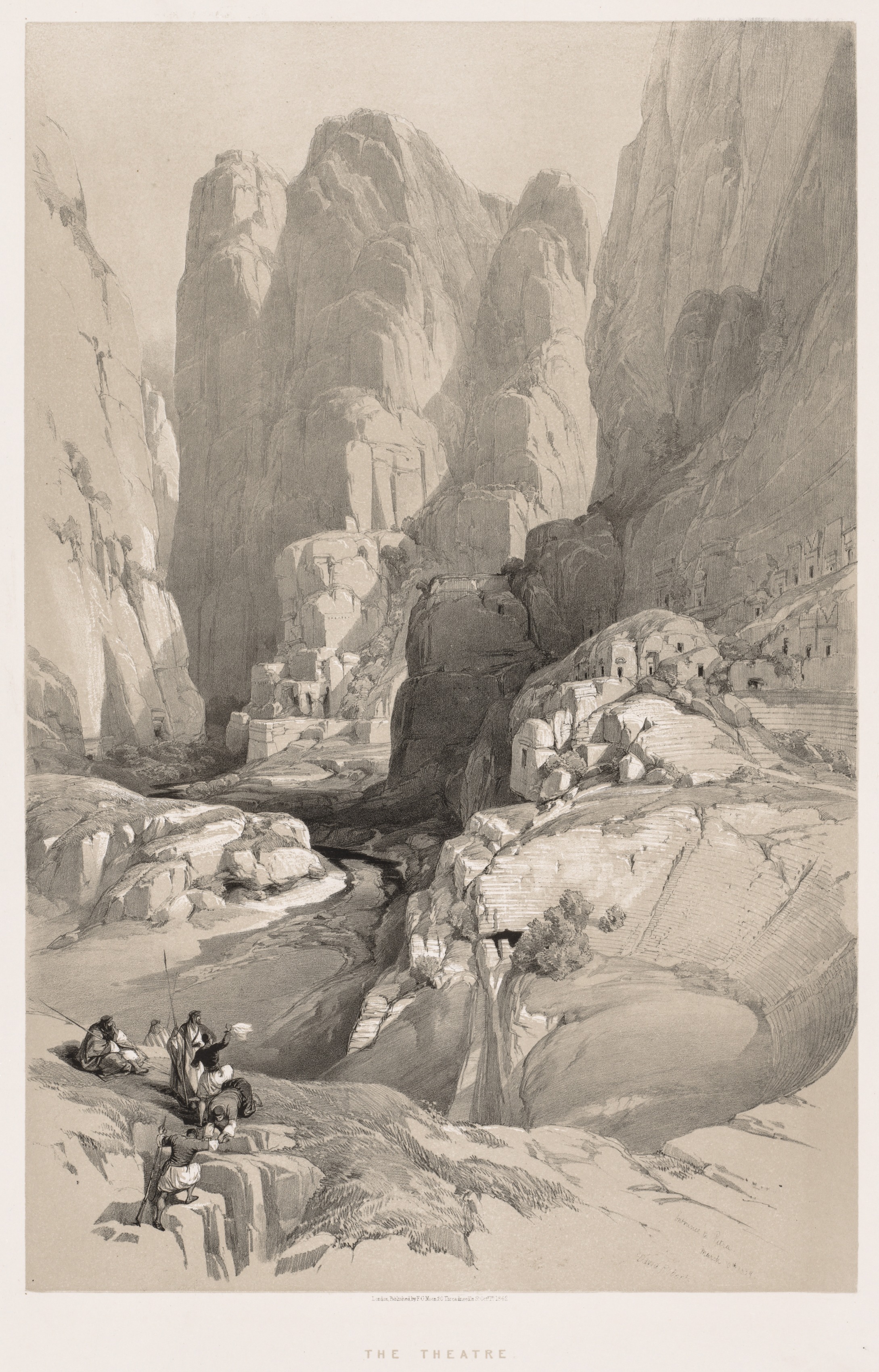 Louis Haghe, The Holy Land, Syria, Idumea, Arabia, Egypt & Nubia (Vol. III): Entrance to Petra