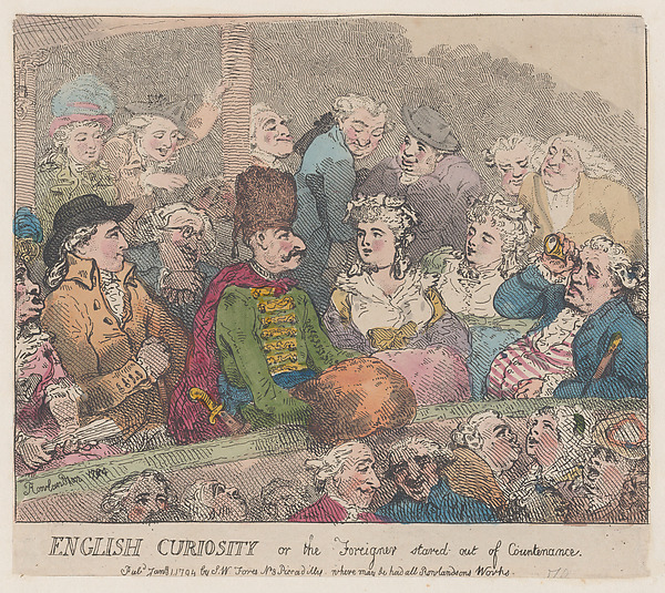 Thomas Rowlandson, English Curiosity or The Foreigner Stared Out of Countenance