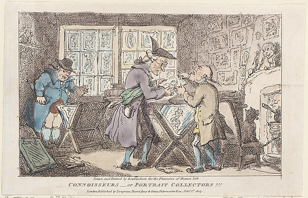 Thomas Rowlandson, Connoisseurs–or Portrait Collectors !!!