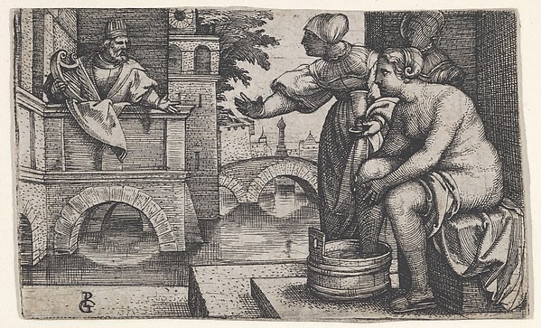 Georg Pencz, David and Bathsheba, from "Scenes from the Old Testament"