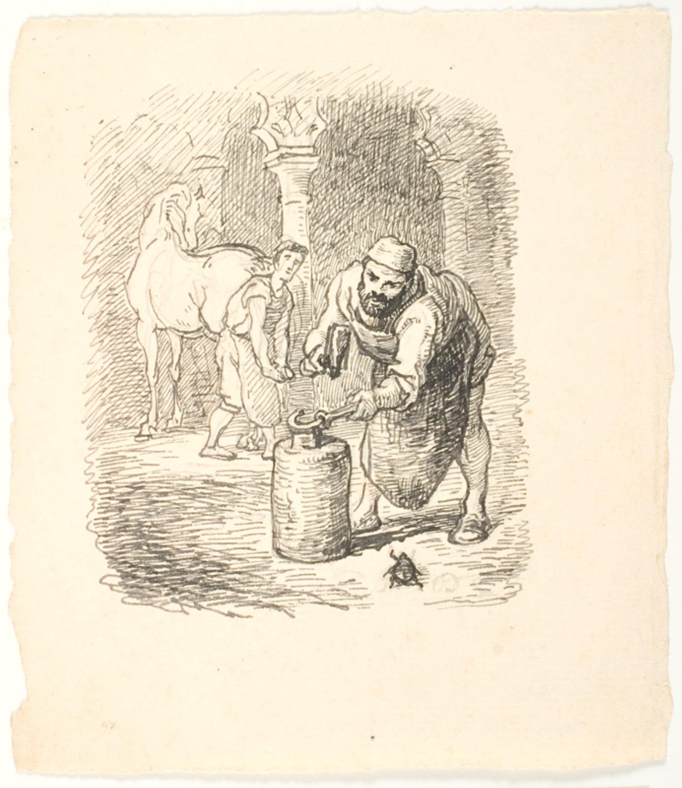 Lorenz Frølich, Illustrationsudkast til H.C. Andersen, Skarnbassen