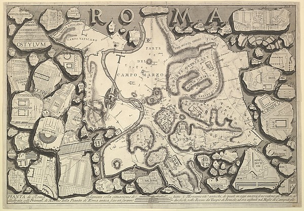 Giovanni Battista Piranesi, Plan of Rome..., from "Le Antichità Romane" (Roman Antiquities)