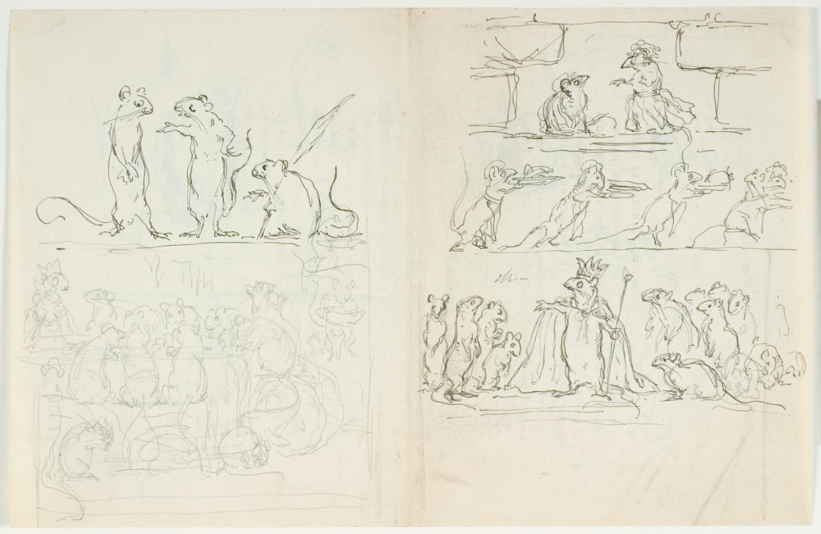 Lorenz Frølich, Illustrationsudkast til H.C. Andersen, "Suppe paa en Pølsepind"