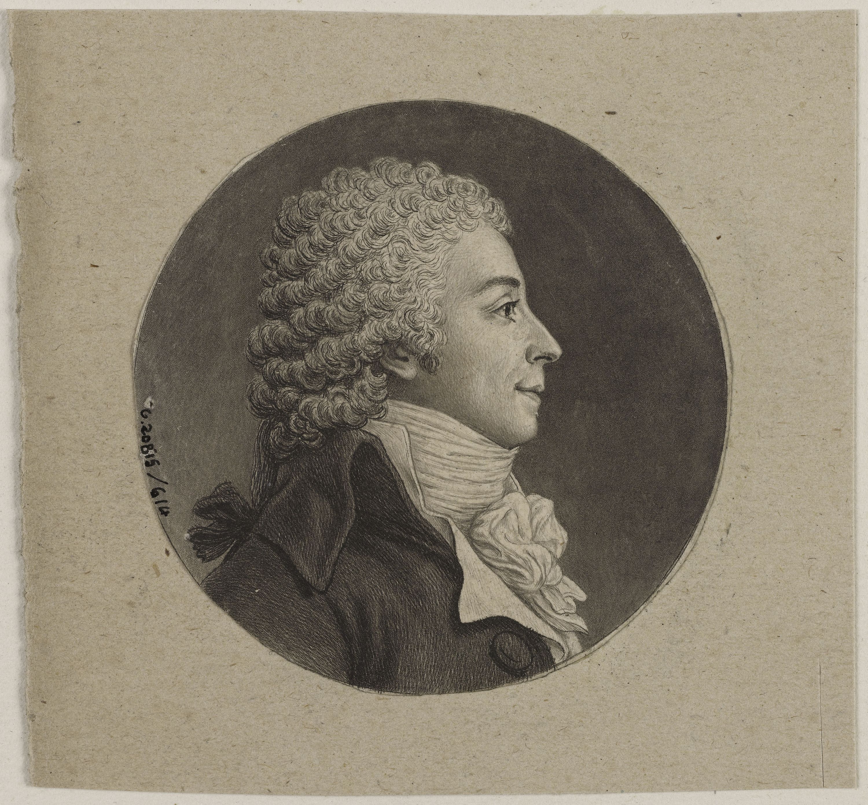 Edmé Quenedey, Portrait d'un homme, fin XVIIIème siècle/début XIXème siècle