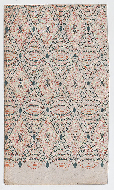 Anonymous, Sheet with overall diamond and dot pattern