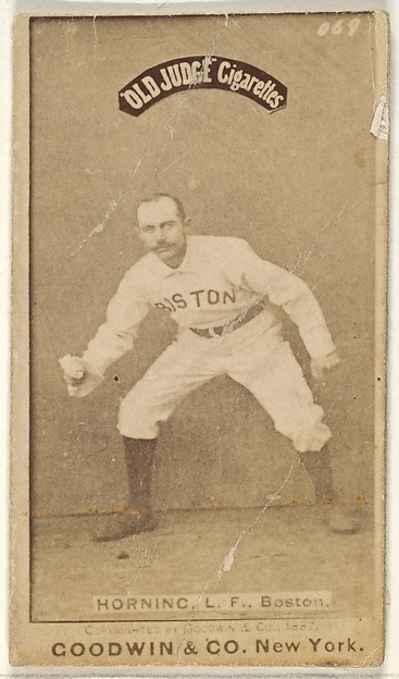 Goodwin & Company, Horning, Left Field, Boston, from the Old Judge series (N172) for Old Judge Cigarettes