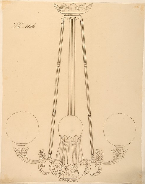 Anonymous, French, 19th century, Design for a Chandelier