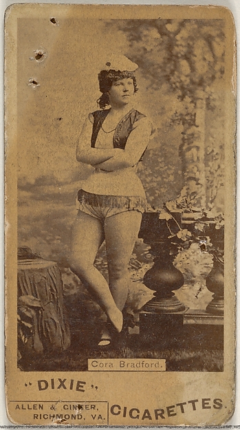 Allen & Ginter, Cora Bradford, from the Actors and Actresses series (N45, Type 7) for Dixie Cigarettes