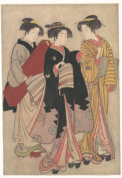 Kitao Shigemasa, Two Geishas Out Walking