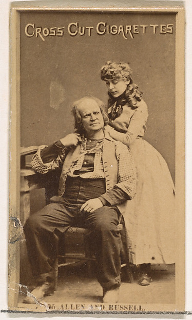 W. Duke, Sons & Co., Card Number 75, Allen and Russell, from the Actors and Actresses series (N145-2) issued by Duke Sons & Co. to promote Cross Cut Cigarettes