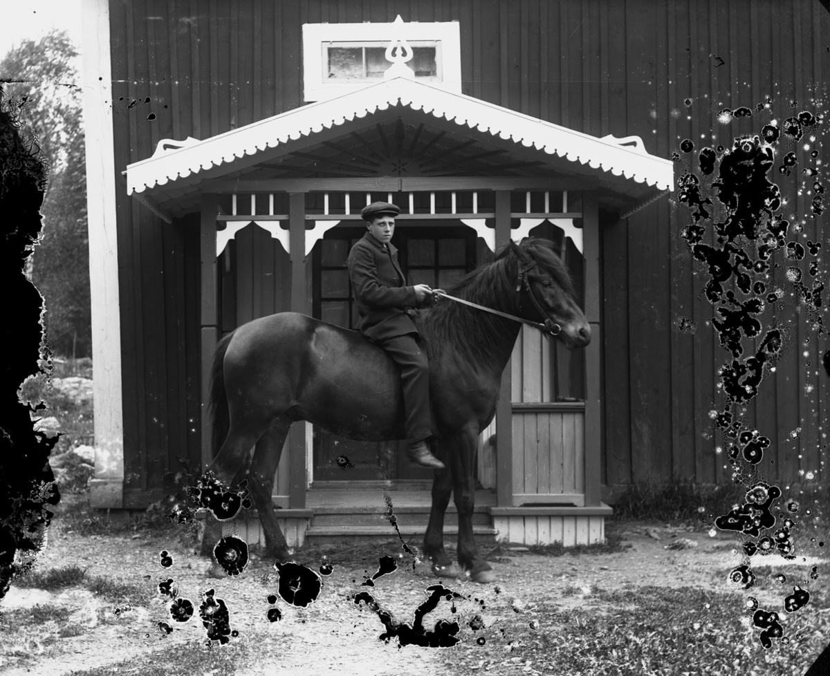 Gustaf Ferdinand Hallberg, En pojke och en häst. Bostadshus.
