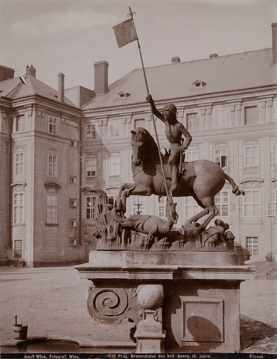 Josef Wlha, 635 Prag, Bronzestatue des heil. Georg, 16. Jahrh.