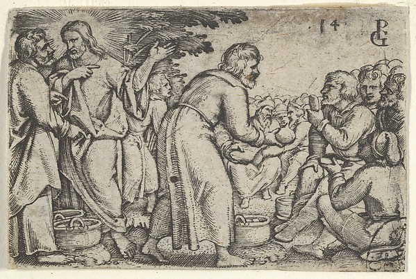 Georg Pencz, The Miracle of the Loaves and the Fishes, from "The Story of Christ"