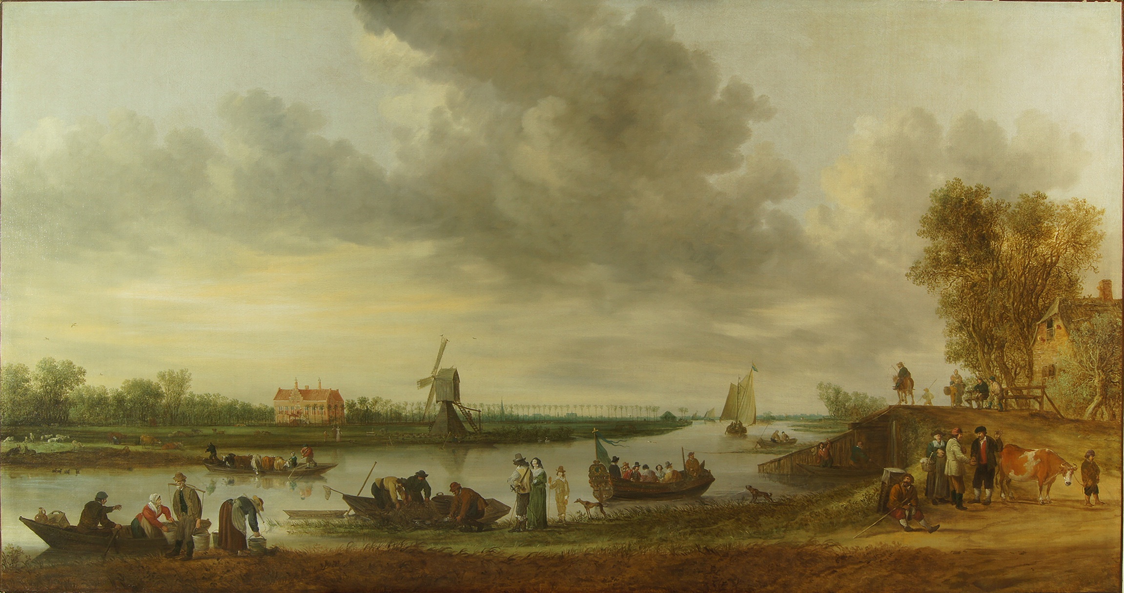 Jan van Goyen, View of the Vliet near Voorschoten with Oostbos House