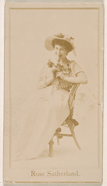 Kinney Brothers Tobacco Company, Miss Rose Sutherland, from the Actresses series (N245) issued by Kinney Brothers to promote Sweet Caporal Cigarettes