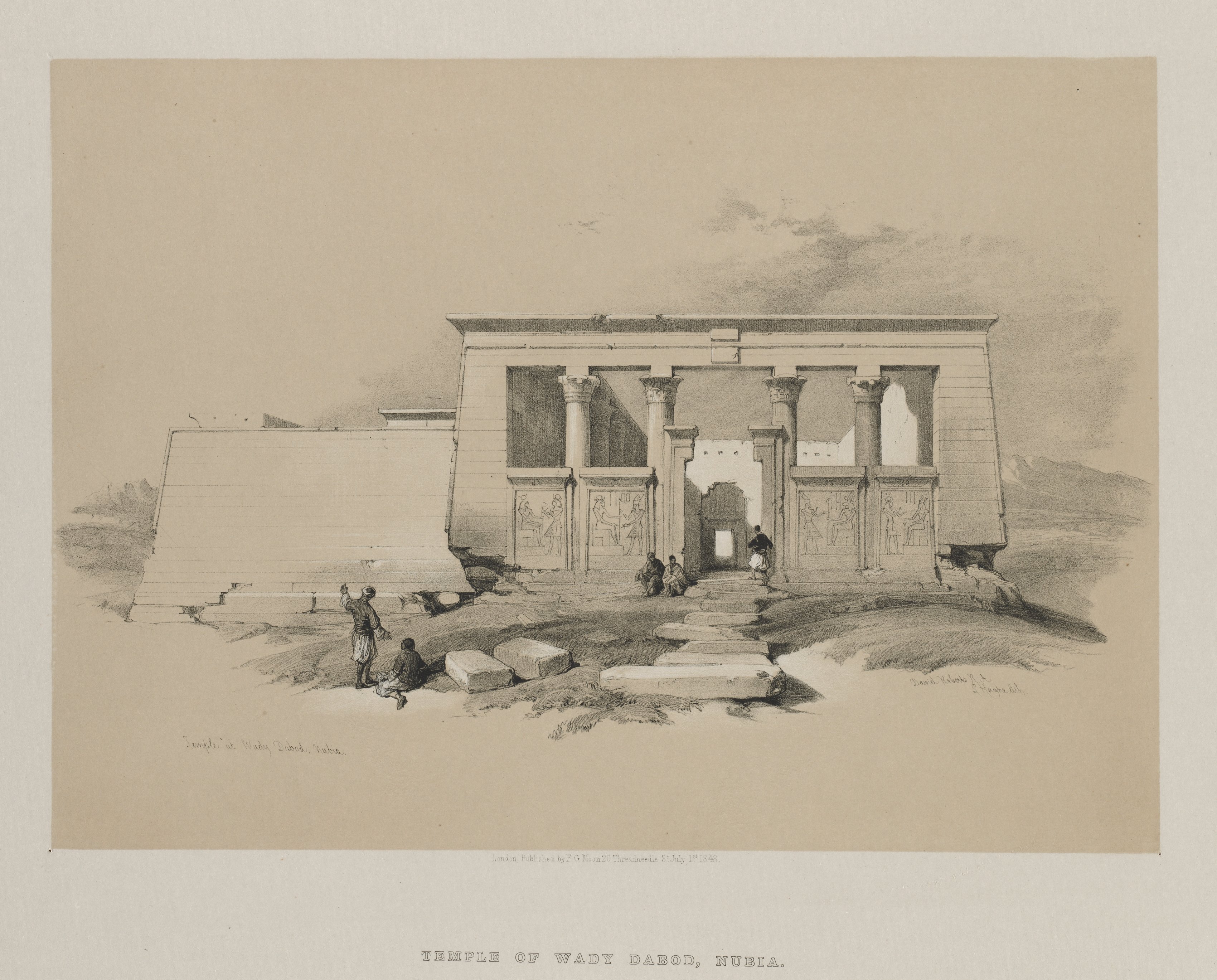 Louis Haghe, Egypt and Nubia, Volume II: Temple at Wady Dabod, Nubia